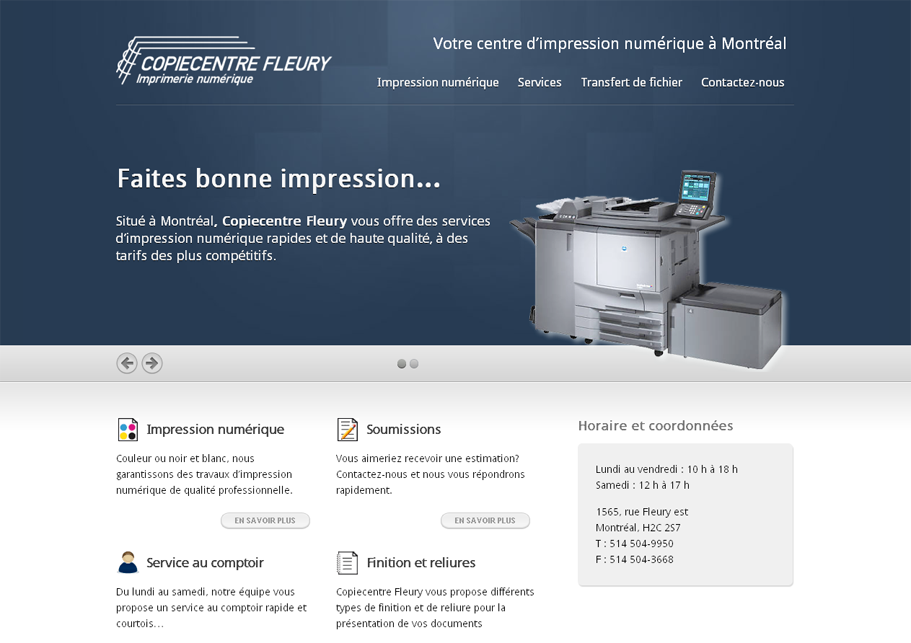 Site web de Copiecentre Fleury